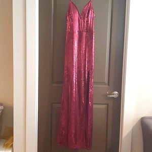 Semi formal burgundy sequin dress size 5